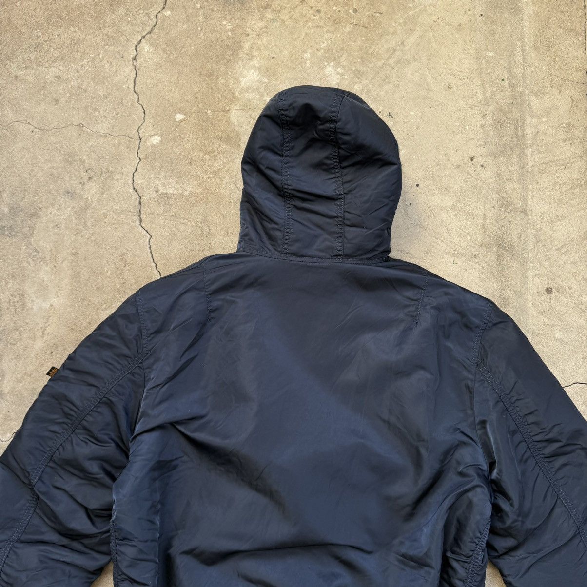 Alpha Industries Alpha Industries Navy Hylon Bomber Jacket With Hood Size US XXL / EU 58 / 5 - 6 Thumbnail