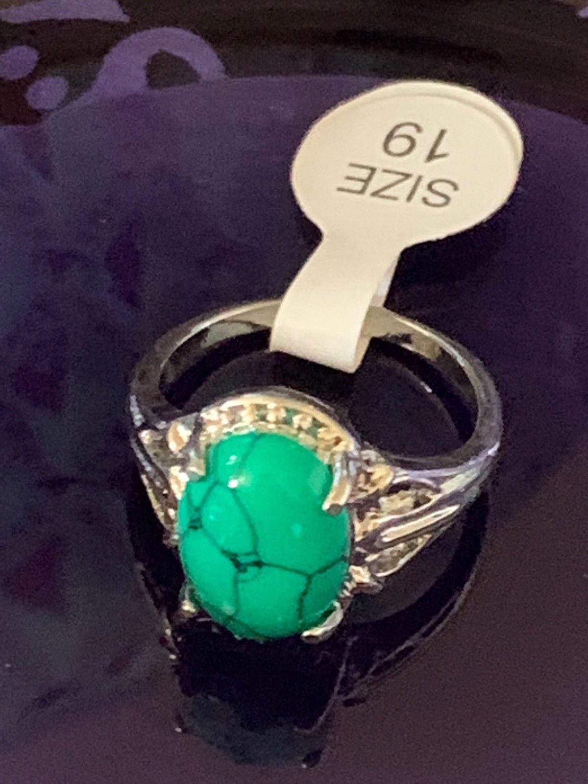 Designer Stunning Turquoise Ring Size 7 - Vintage Design Size ONE SIZE - 2 Thumbnail