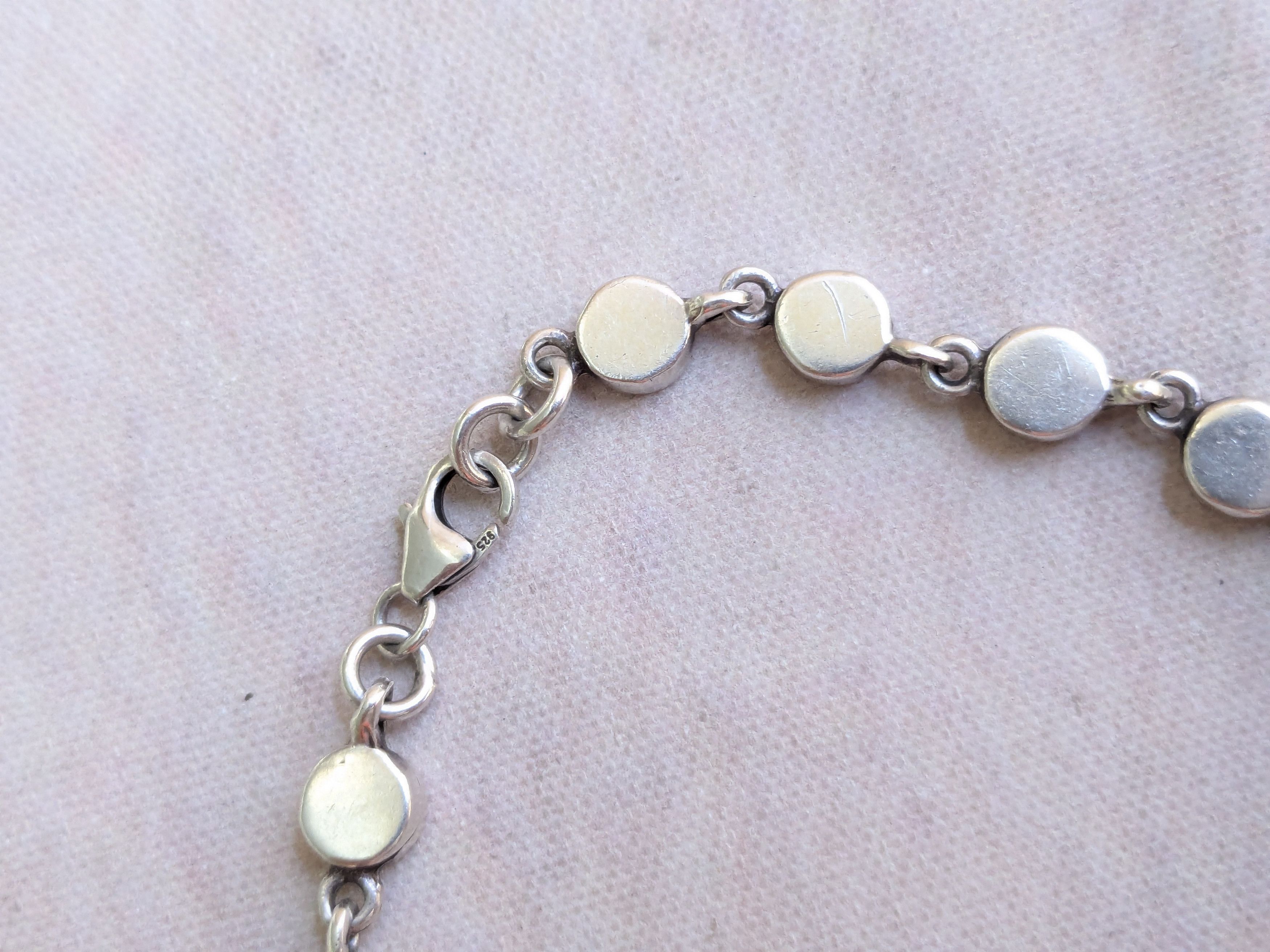 Sterling Silver Sterling Silver Tennis Bracelet Blue Fire Opal 7" Size ONE SIZE - 15 Thumbnail