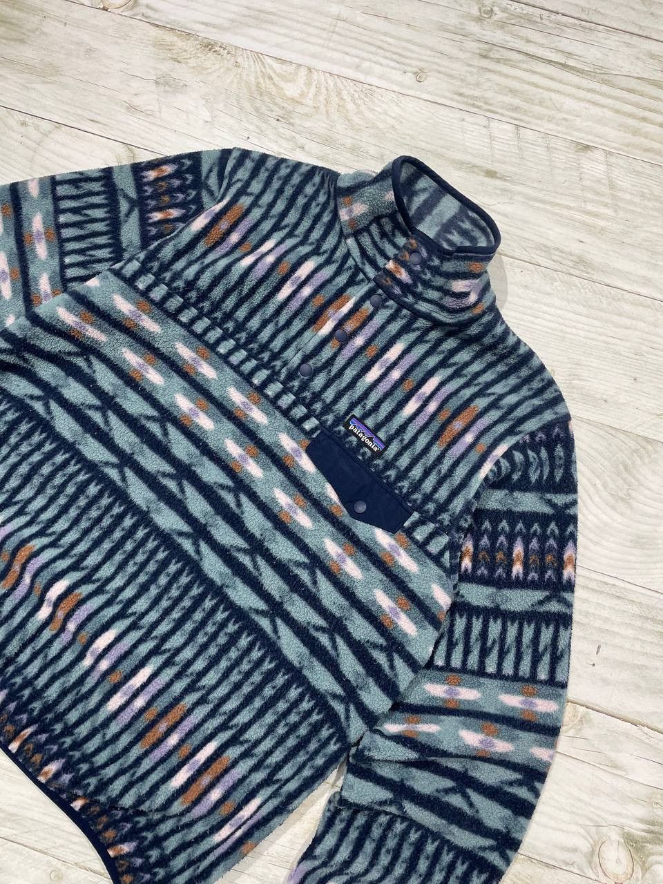 Patagonia Vintage Patagonia Synchilla Aztec Navajo 90s Fleece Snap-T Size US M / EU 48-50 / 2 - 2 Thumbnail