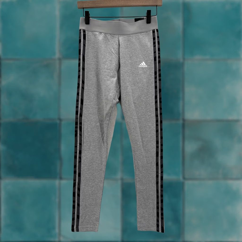 Adidas Adidas Essentials 3-Stripes Leggings Womens Small Gray Tight Fit Mid Rise Gym Size 28" / US 6 / IT 42 - 1 Thumbnail