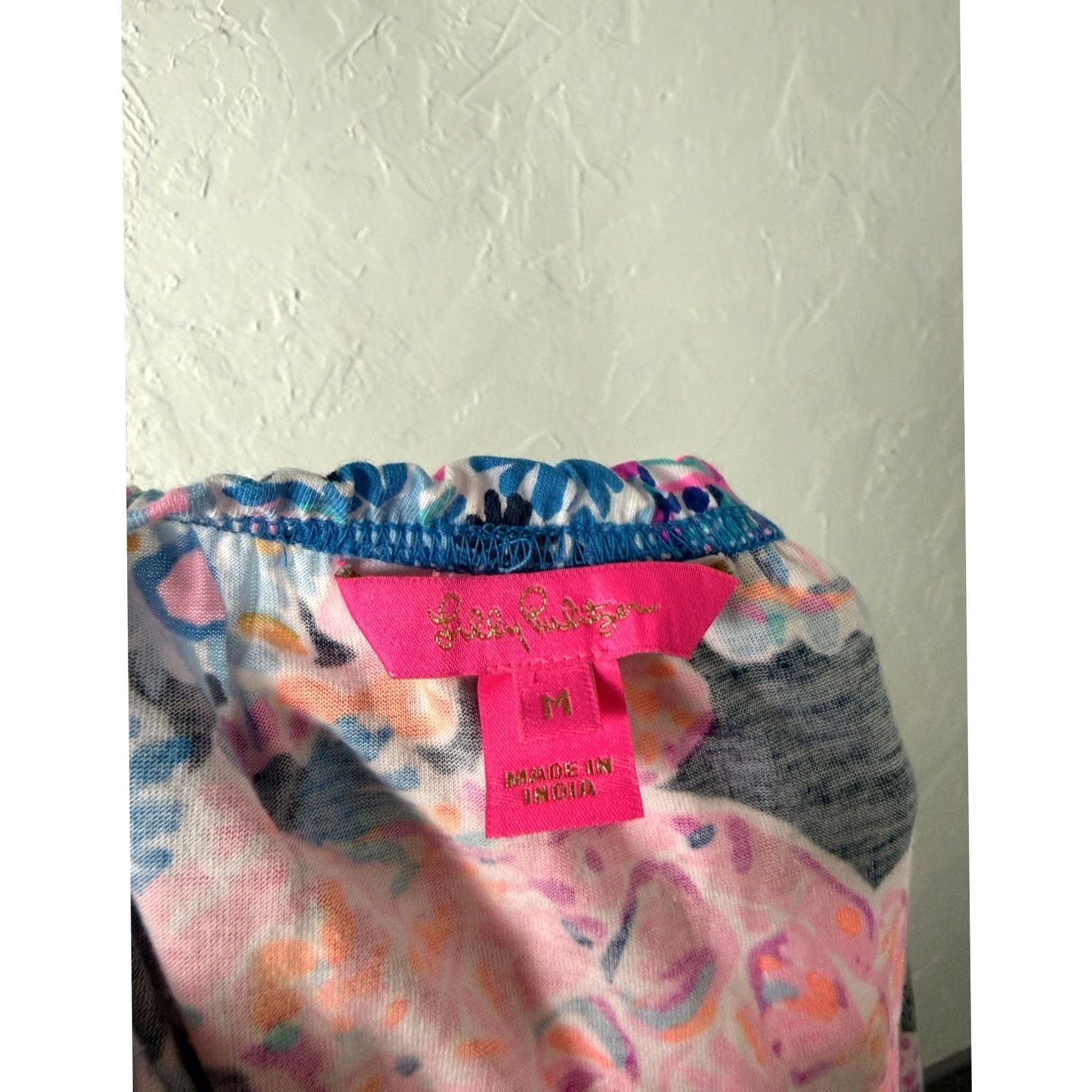 Lilly Pulitzer Lilly Pulitzer Loro Swing Women's Dress Floral Sleeveless Knit Cotton M Blue Short A-Line Beach Casual pull over Shirt? Size M / US 6-8 / IT 42-44 - 7 Thumbnail