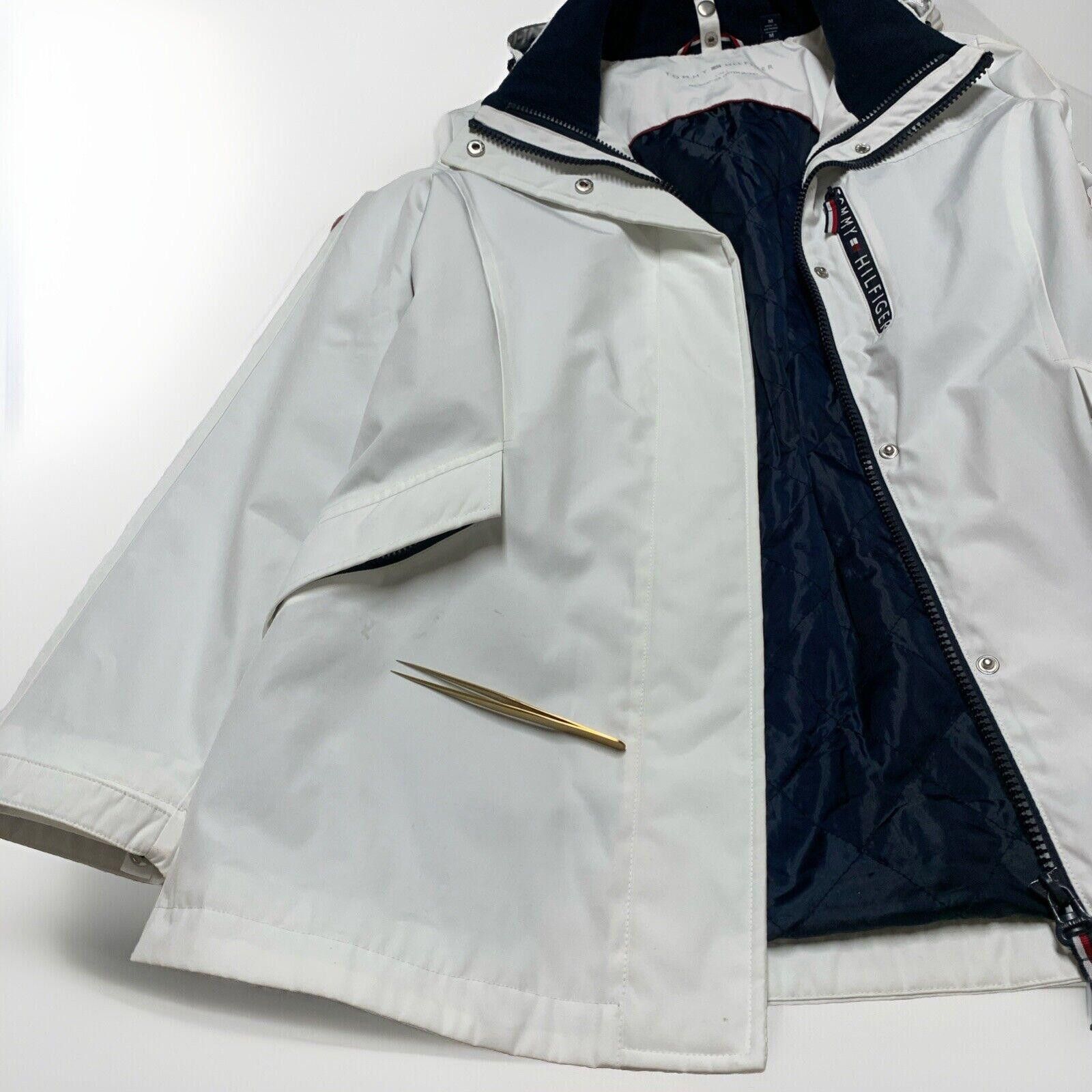 Tommy Hilfiger Tommy Hilfiger Women's M White Weather Hood Jacket Rain Coat Size M / US 6-8 / IT 42-44 - 2 Thumbnail