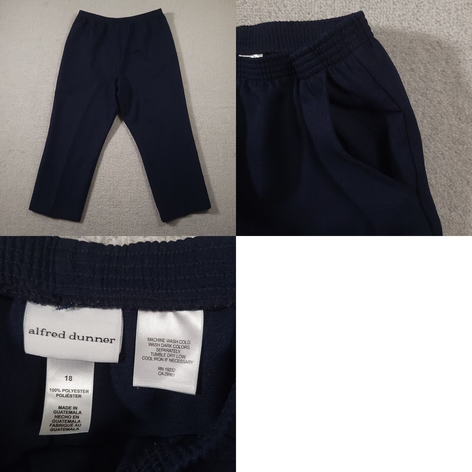 Vintage VINTAGE Alfred Dunner Classic Pull On Pants Women's 18 Navy Blue Pockets High Rise Size 40" / US 18 - 8 Thumbnail
