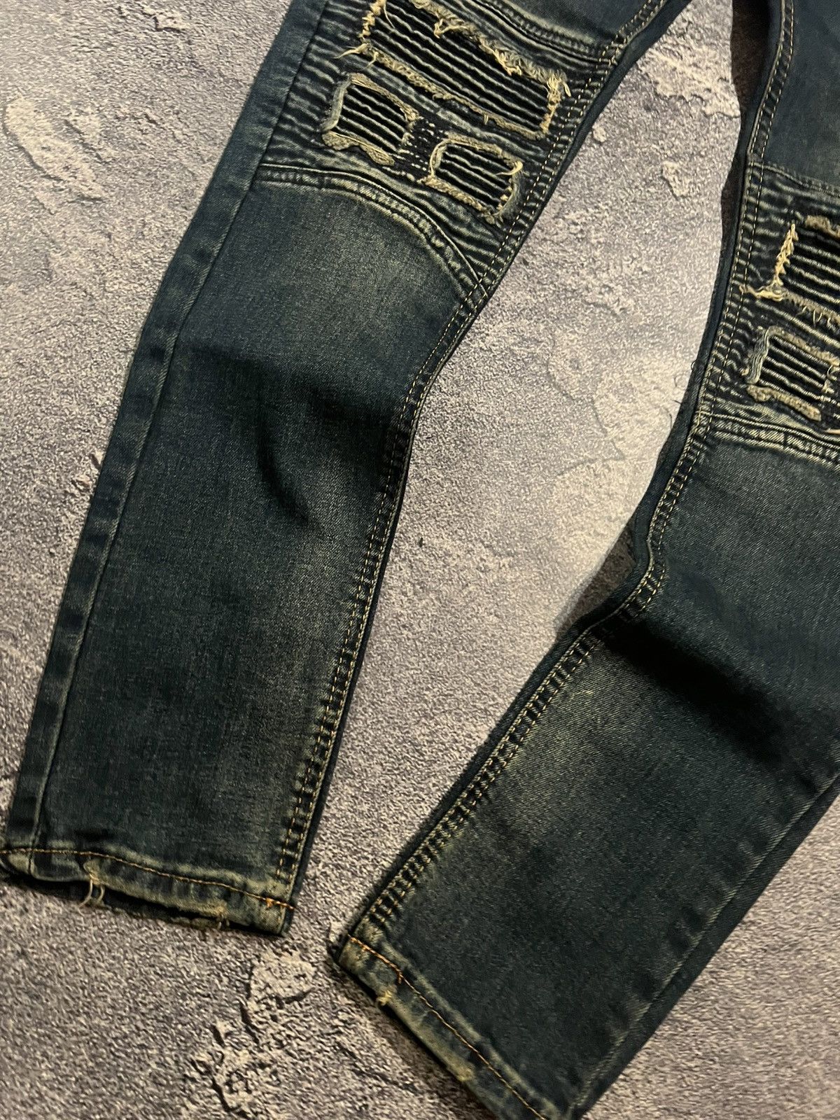 Vintage Vintage Retro Skinny Drip Jeans / Darkwear Y2K Style Archive Size US 31 - 2 Thumbnail