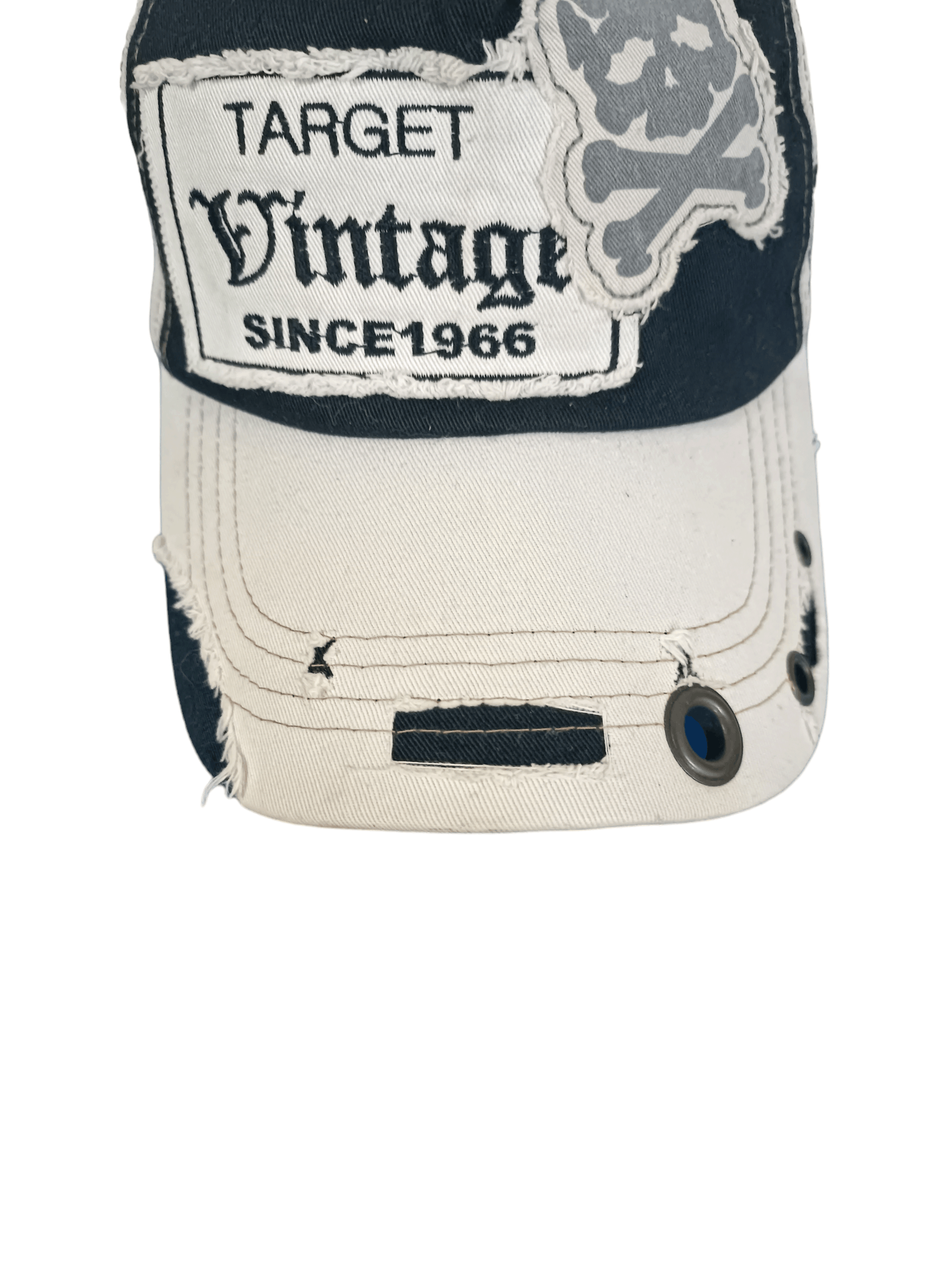 image of Skulls Distressed Target Vintage Since 1966 in Black White, Men's