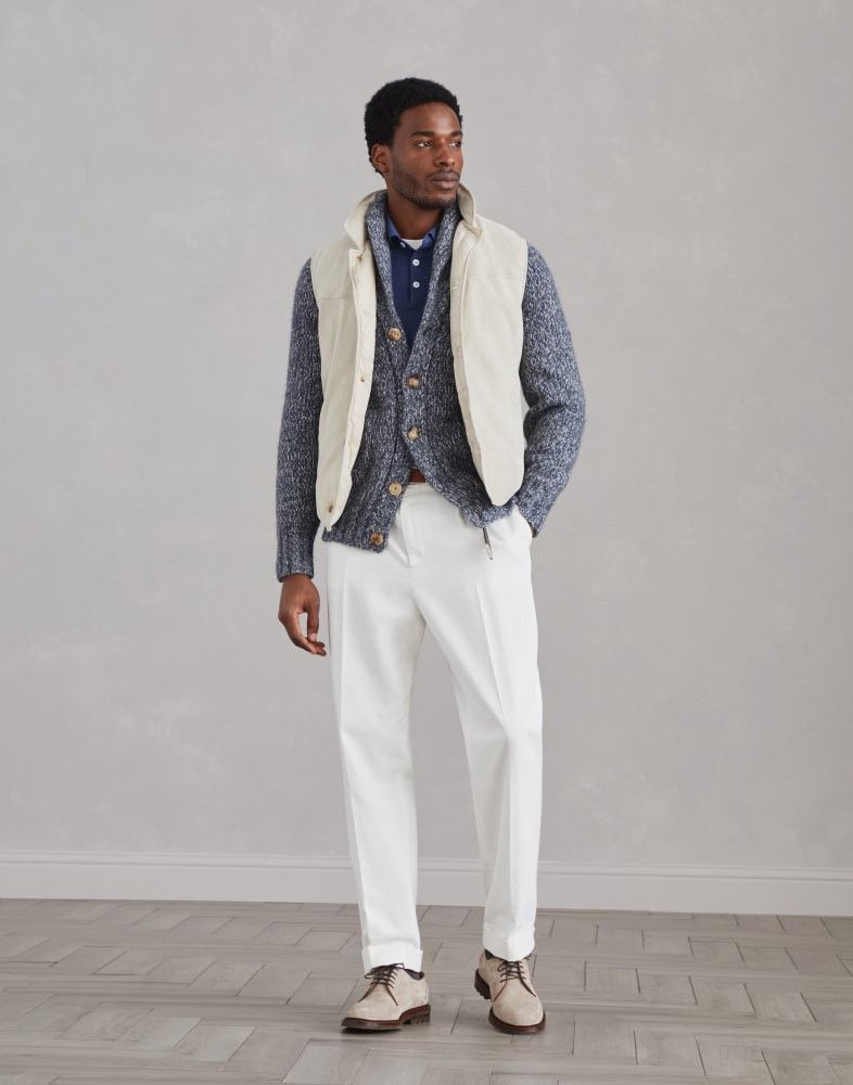 Brunello Cucinelli o1w1db10825 Polo Sweater in Blue Size US L / EU 52-54 / 3 - 5 Thumbnail
