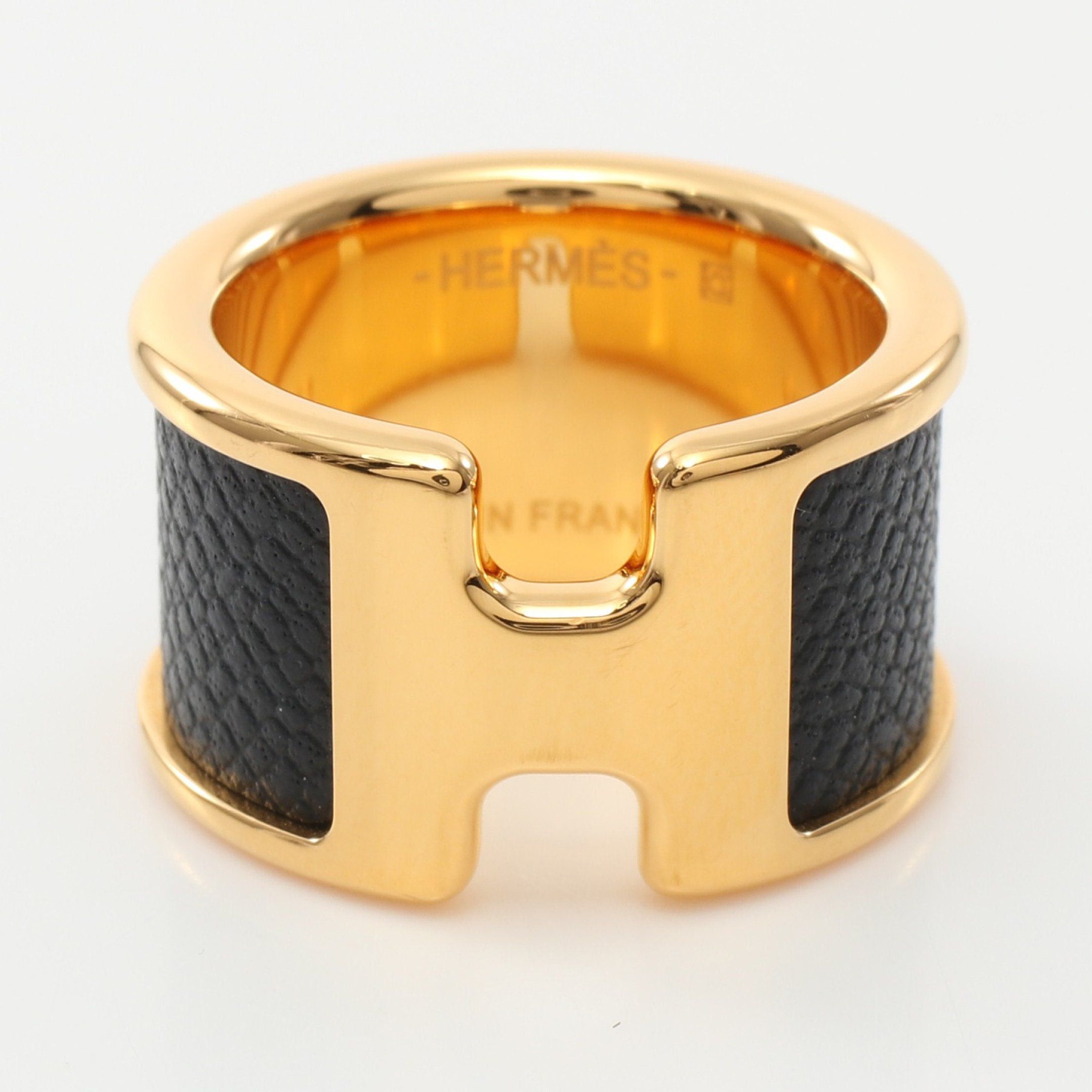 Hermes Hermes Olymp Gm Ring Gp Vomadam Gold Black Size ONE SIZE - 1 Thumbnail