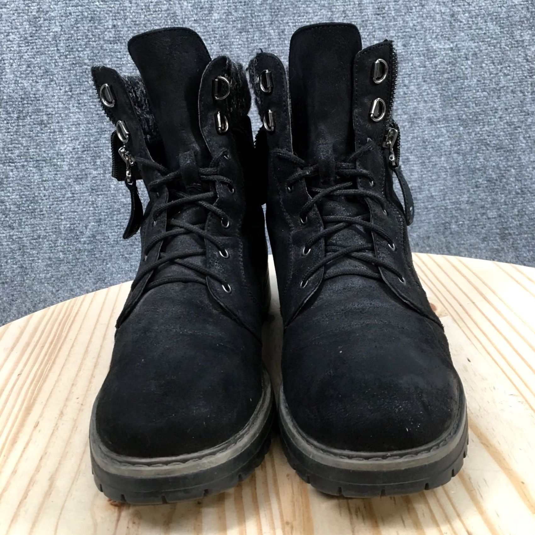 Vintage Cliffs by White Mountain Boots Womens 9.5 M Mandy Snow Black Casual Lace Up C29687 Size US 10 / IT 40 - 7 Thumbnail