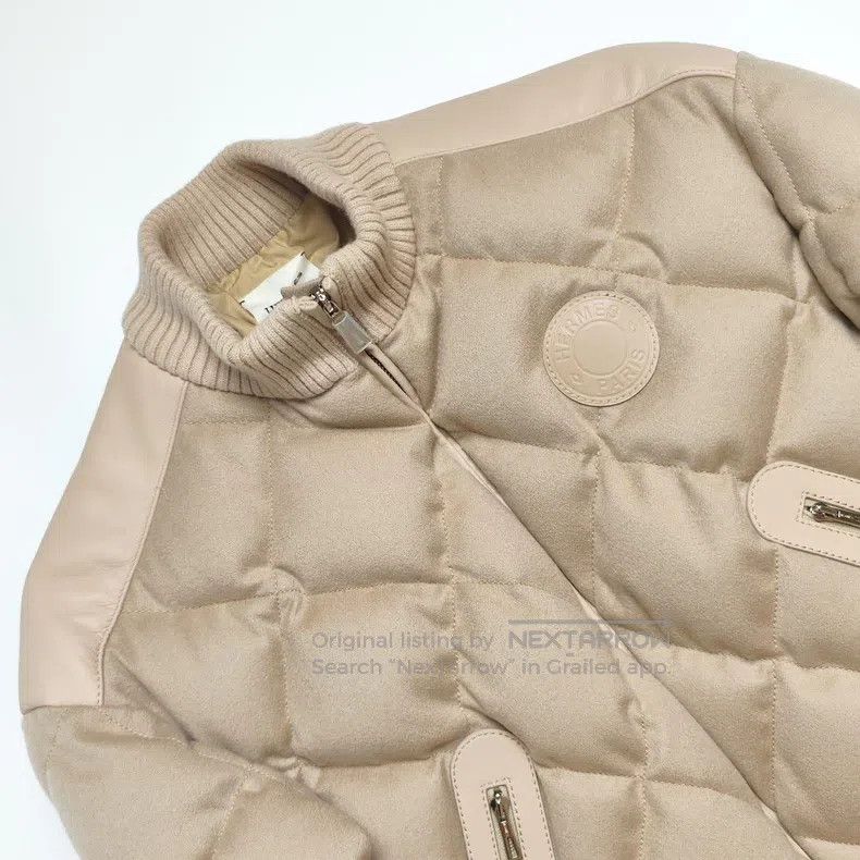 Hermes Hermes Double-sided Cashmere and Leather Patched Short Dow Size XXS / US 00 / IT 34 - 3 Thumbnail