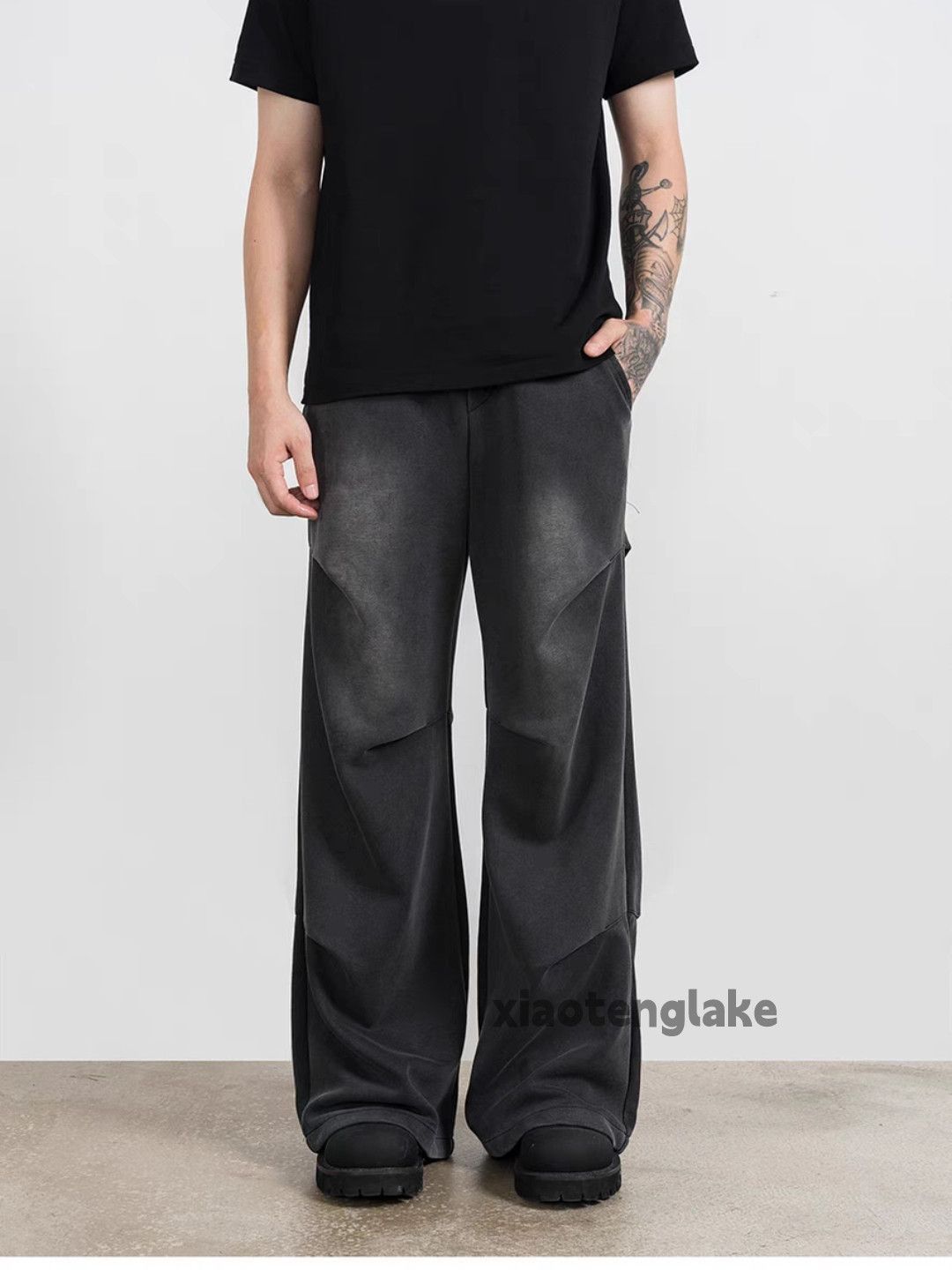 Vintage zx washed faded wide Leg pleated outdoor sweatpants Size US 38 / EU 54 - 2 Thumbnail