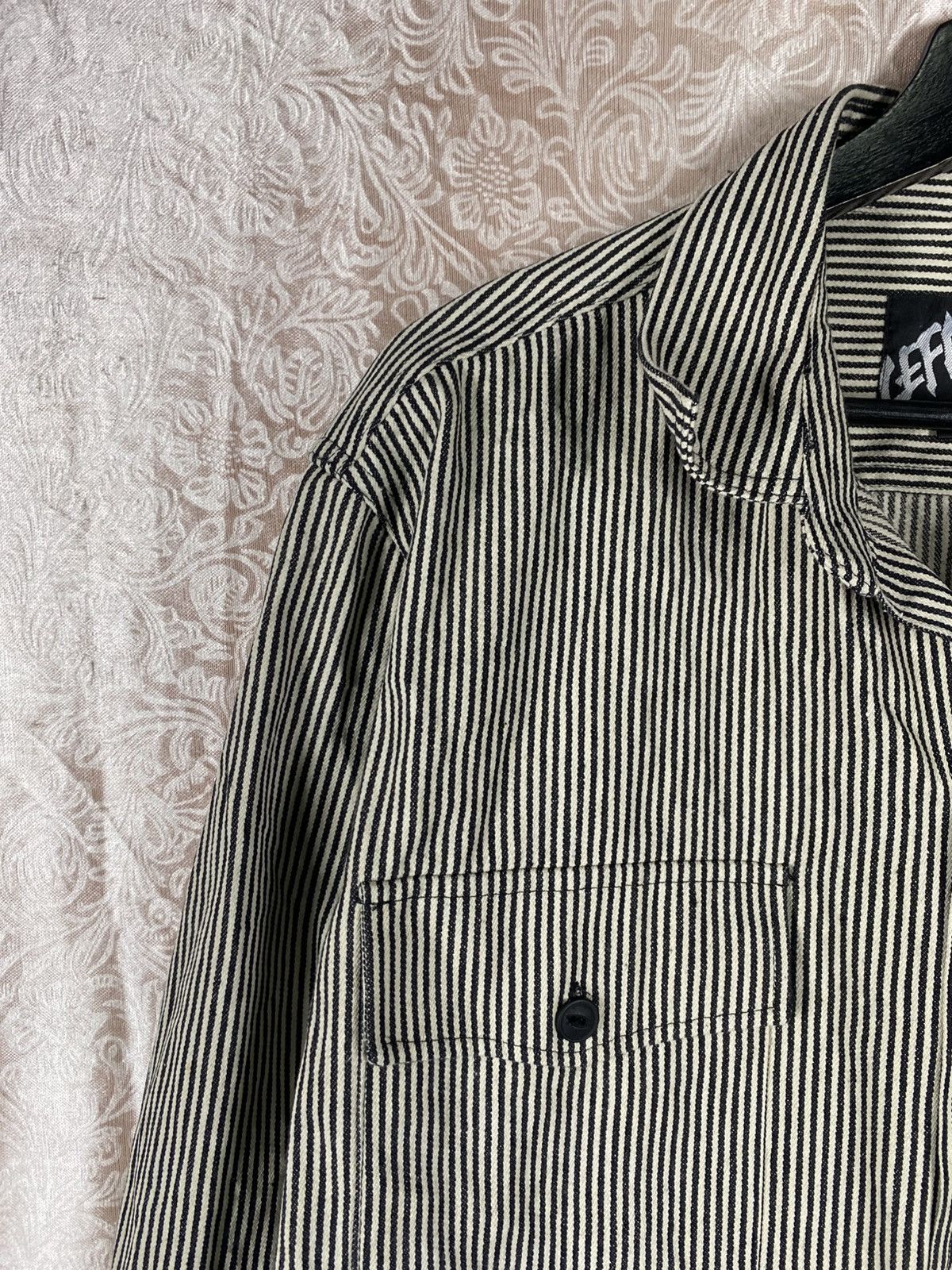 Japanese Brand Vintage LEFLAH Hickory Stripe Workwear Shirt Jacket Japanese Size US XL / EU 56 / 4 - 7 Thumbnail