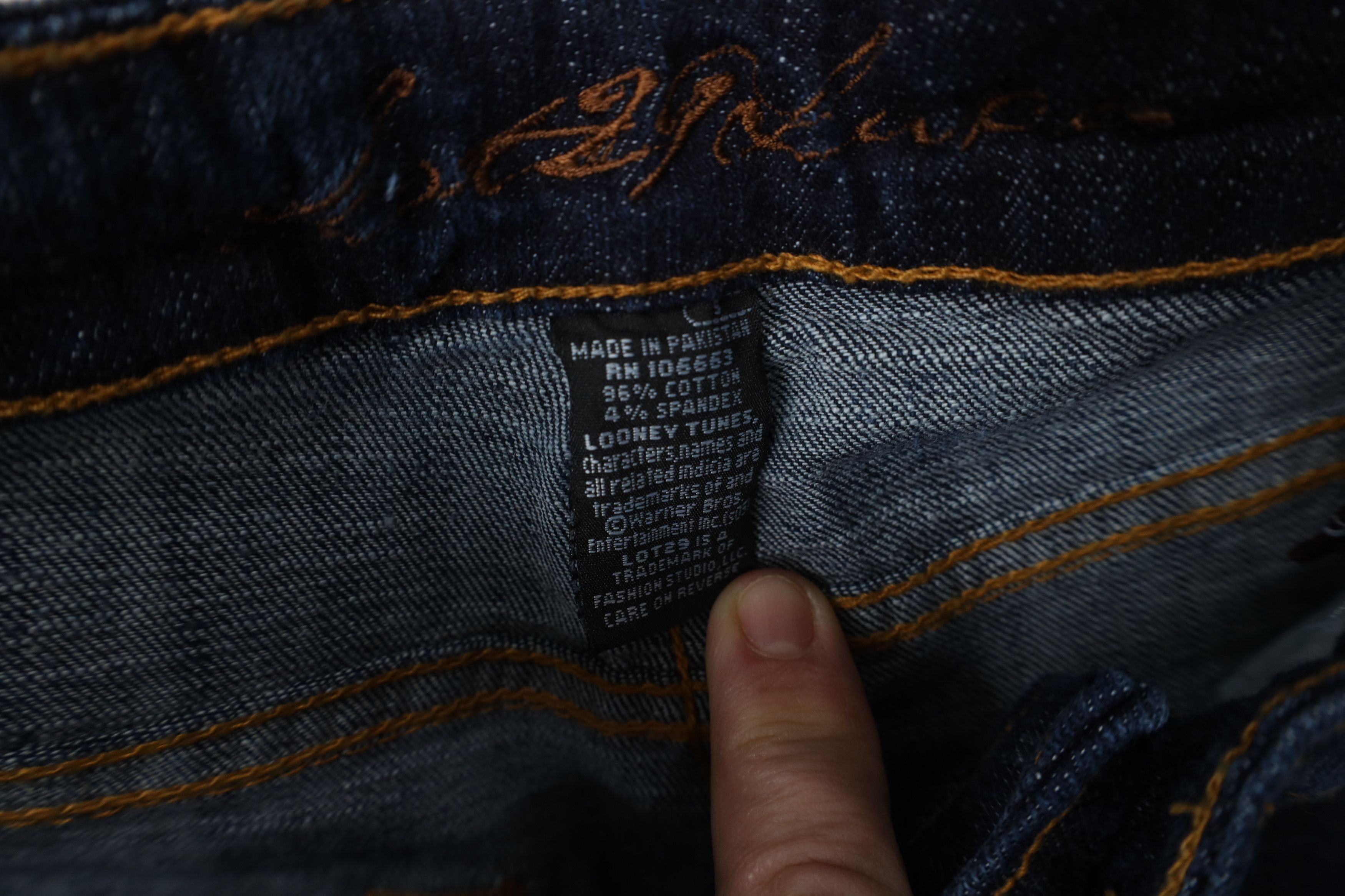 Vintage Deadstock Vintage Y2K Lot 29 Tunes Flared Wide Leg Jeans Size 27" / US 4 / IT 40 - 12 Thumbnail