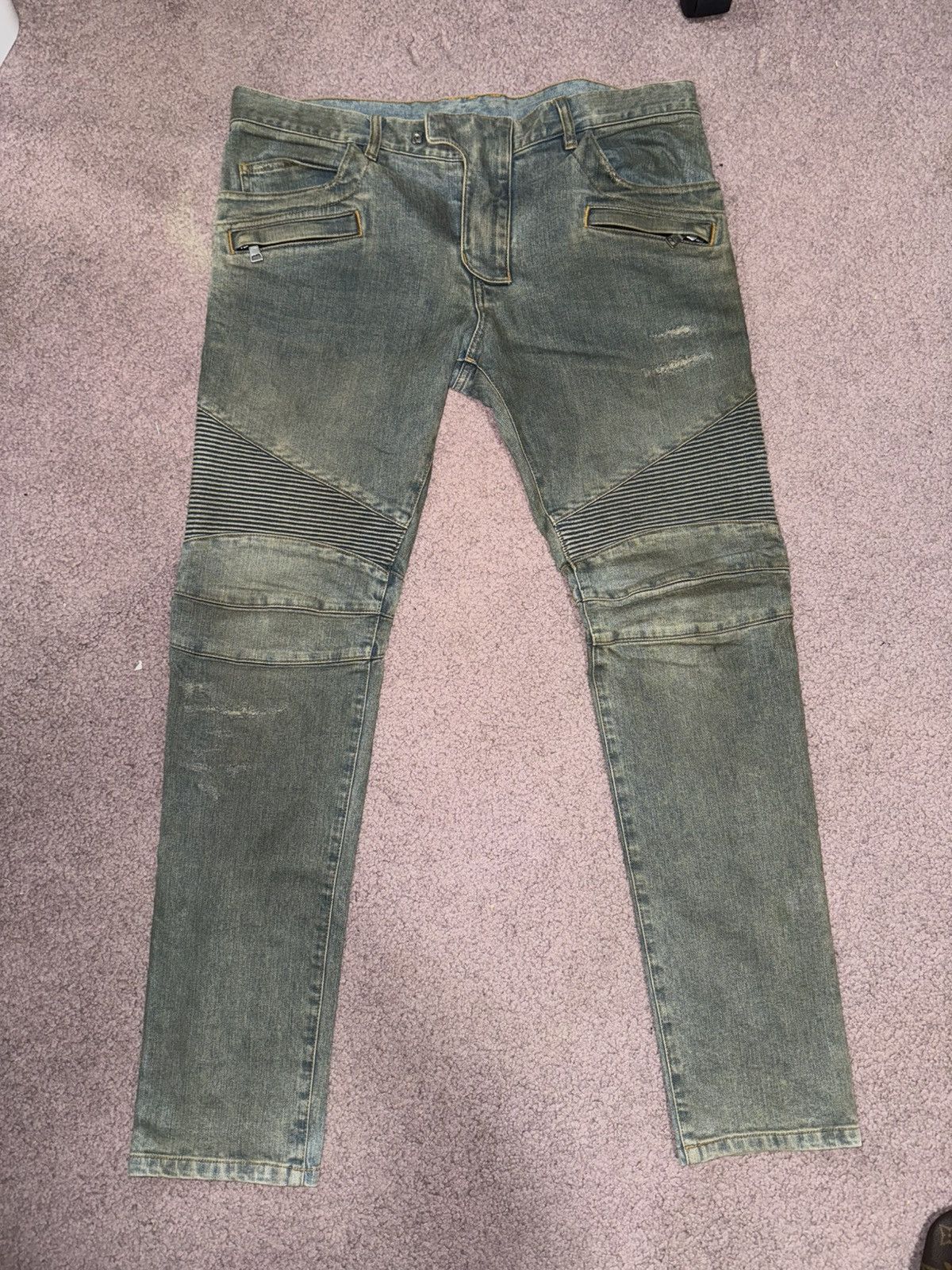 Balmain Balmain SS11 Eagle Coin Biker Jeans | Grailed