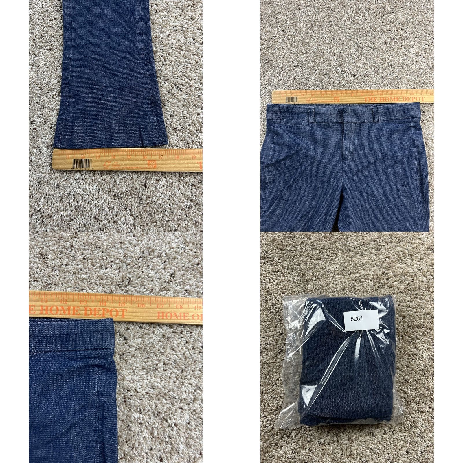 Vintage Banana Republic Sloan Chino Pants 2 Short Women Blue Flare Crop Stretch Low Rise Size 26" / US 2 / IT 38 - 8 Thumbnail