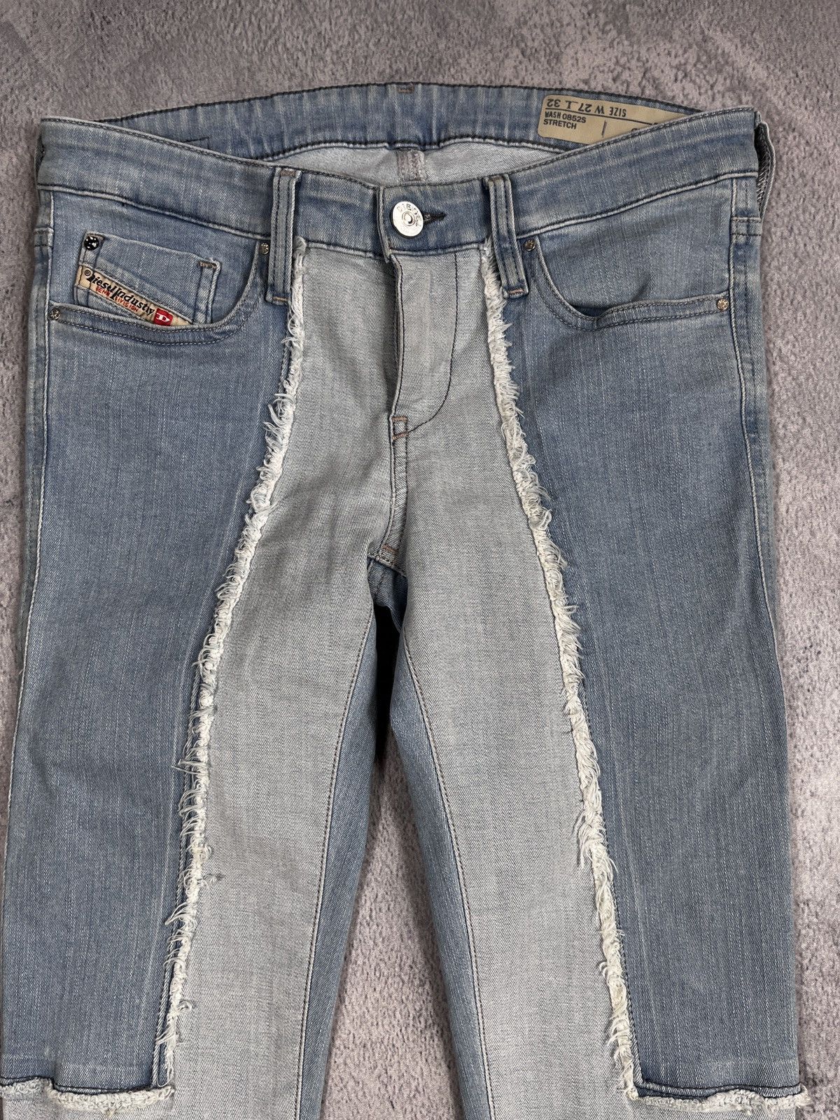 Other VintageY2K Diesel faded low rise skinny patchwork jeans 27 Size 27" / US 4 / IT 40 - 2 Thumbnail