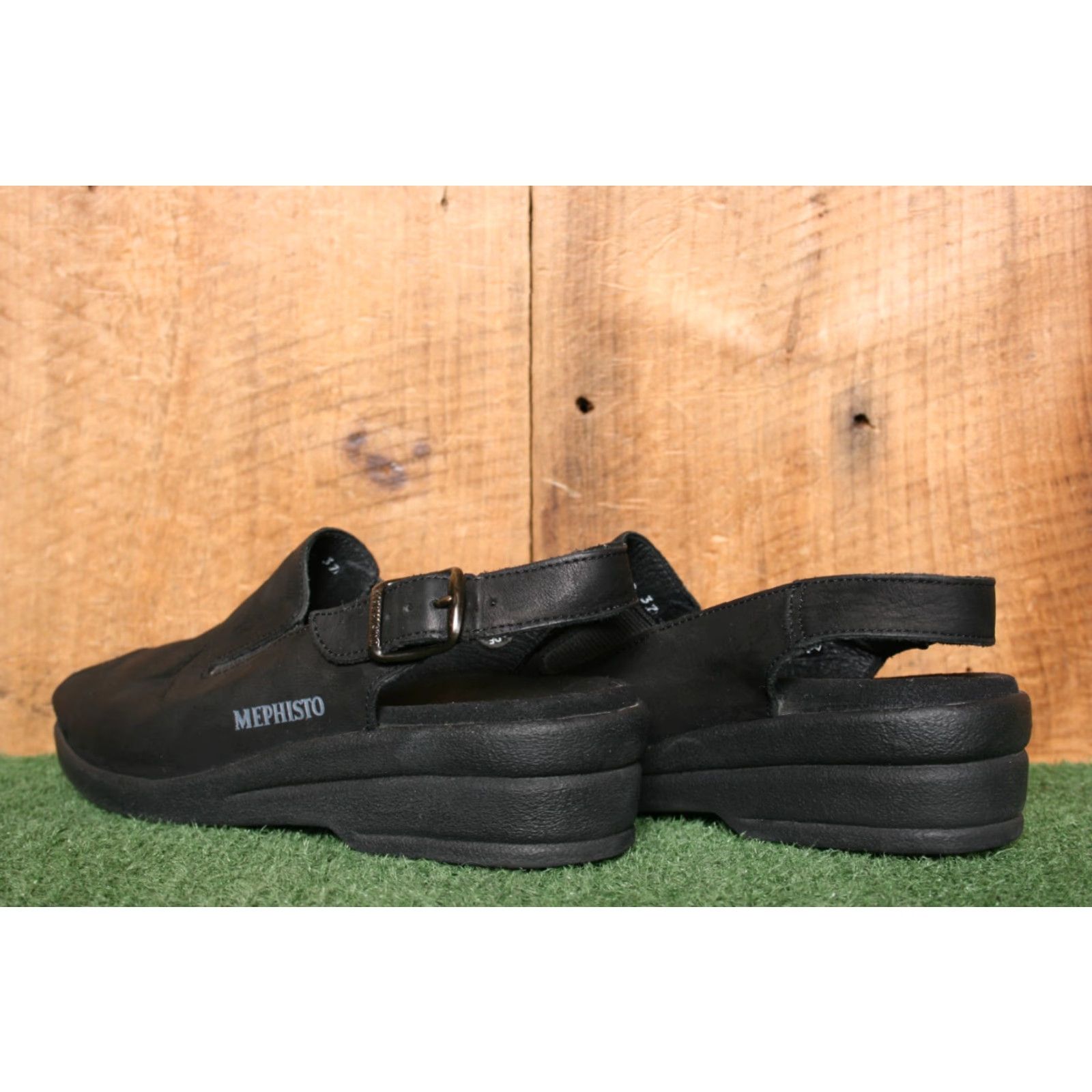 Mephisto VINTAGE Mephisto Nonny Black Nubuck Peep Toe Slingback Sandals EUR 37 ≈ US 7 Slingback Women Sandal Nubuck Mephisto Nonny Black 37 US7 Women Size US 7 / IT 37 - 3 Thumbnail