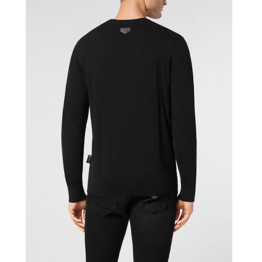 Philipp Plein Philipp Plein 1978 Black Round Neck Pullover Sweater XXL Size US XXL / EU 58 / 5 - 2 Thumbnail