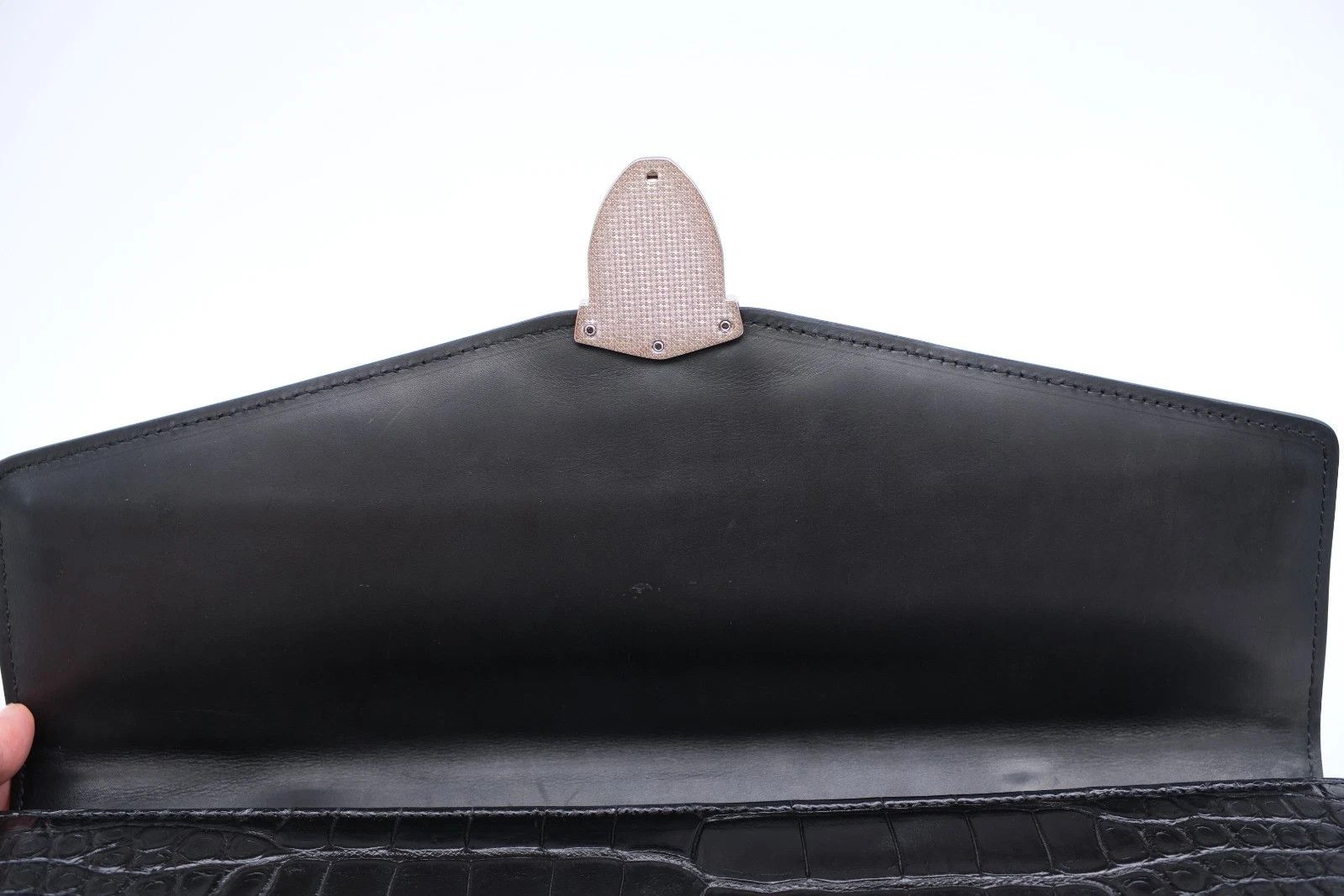 Santoni RARE Santoni Black Exotic Crocodile Alligator Briefcase Bag Size ONE SIZE - 7 Thumbnail