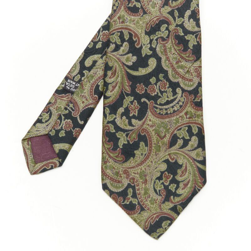 Dior vintage CHRISTIAN DIOR 100% silk red blue oriental paisley print tie Size ONE SIZE - 1 Thumbnail