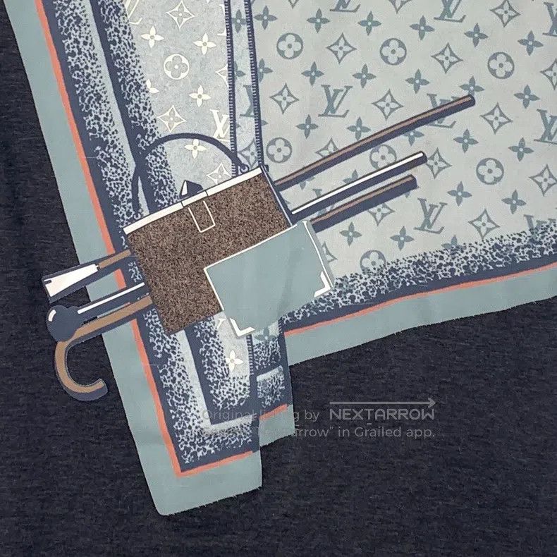 Louis Vuitton Black lock logo presbyopic cotton crewneck T