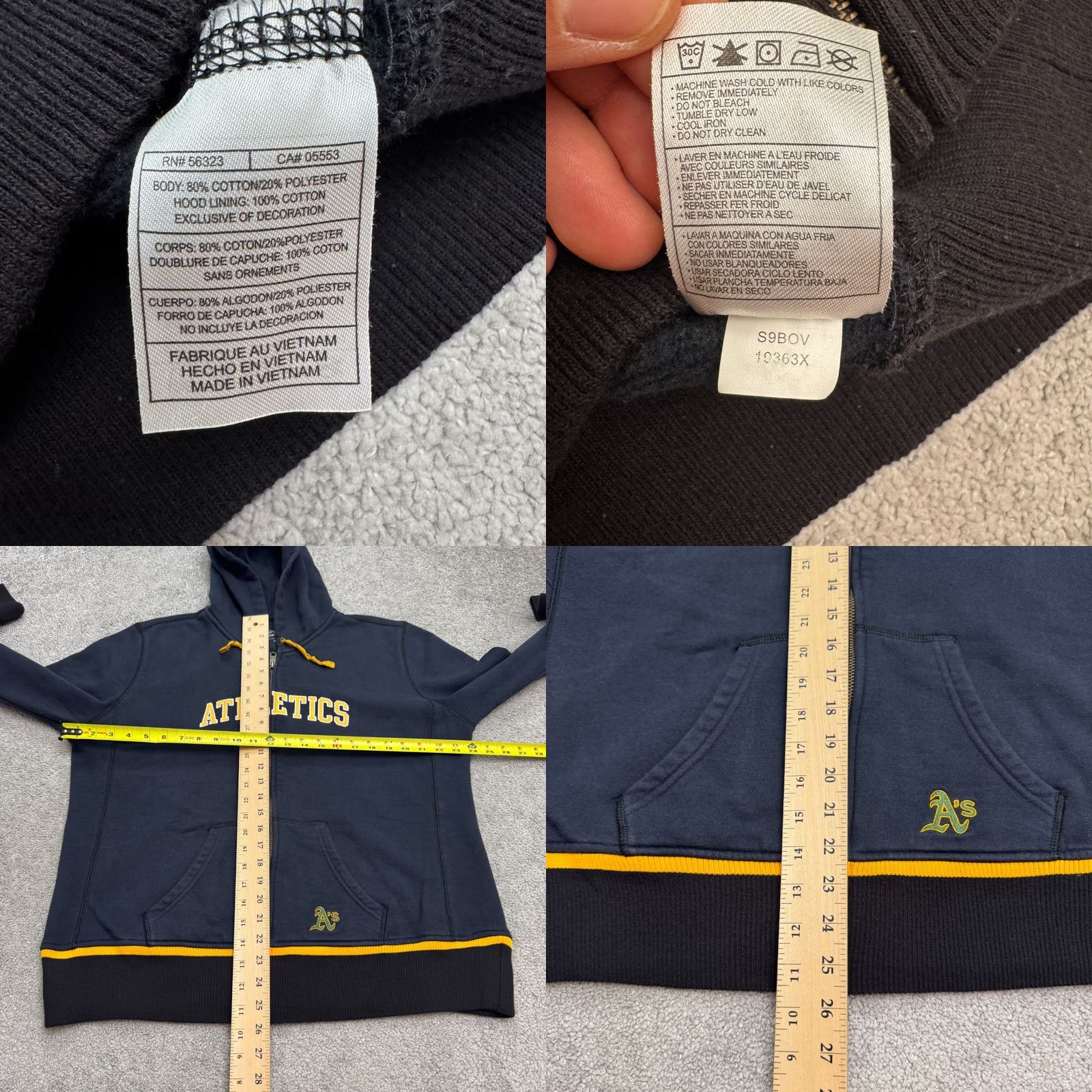 Nike VINTAGE Nike Team Oakland Athletics Full Zip Hoodie Sweatshirt Mens XXL Navy Size US XXL / EU 58 / 5 - 8 Thumbnail