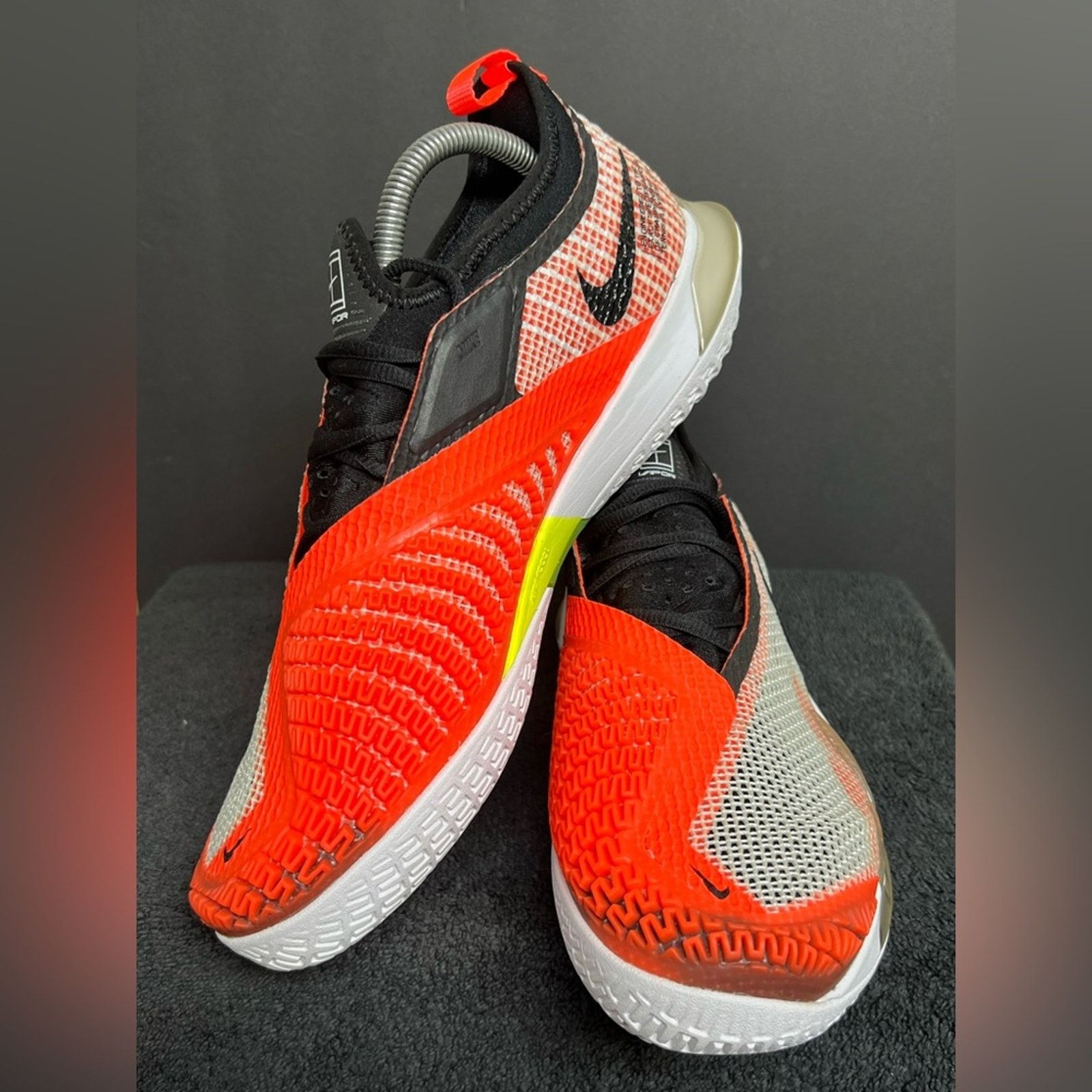 Nike Nike React Vapor NXT HC Tennis Shoes White Black Mango NWOB Size US 8 / EU 41 - 3 Thumbnail