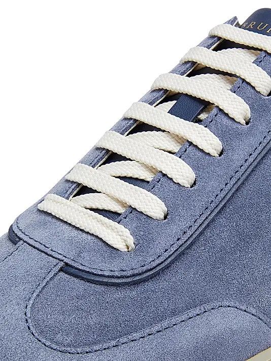Brunello Cucinelli os11x0226 Suede Low-Top Sneakers In Blue Size US 7.5 / EU 40-41 - 4 Thumbnail
