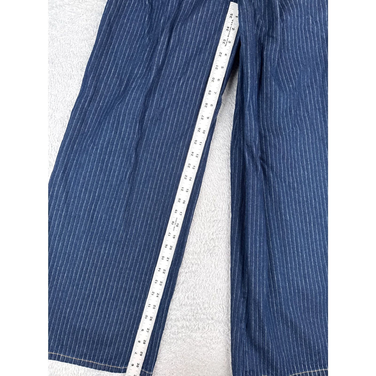 Forever 21 Forever 21 Jeans Womens 26 Blue Vertical Stripe Wide Leg Mid Rise Cotton 26x31 Size 26" / US 2 / IT 38 - 7 Thumbnail
