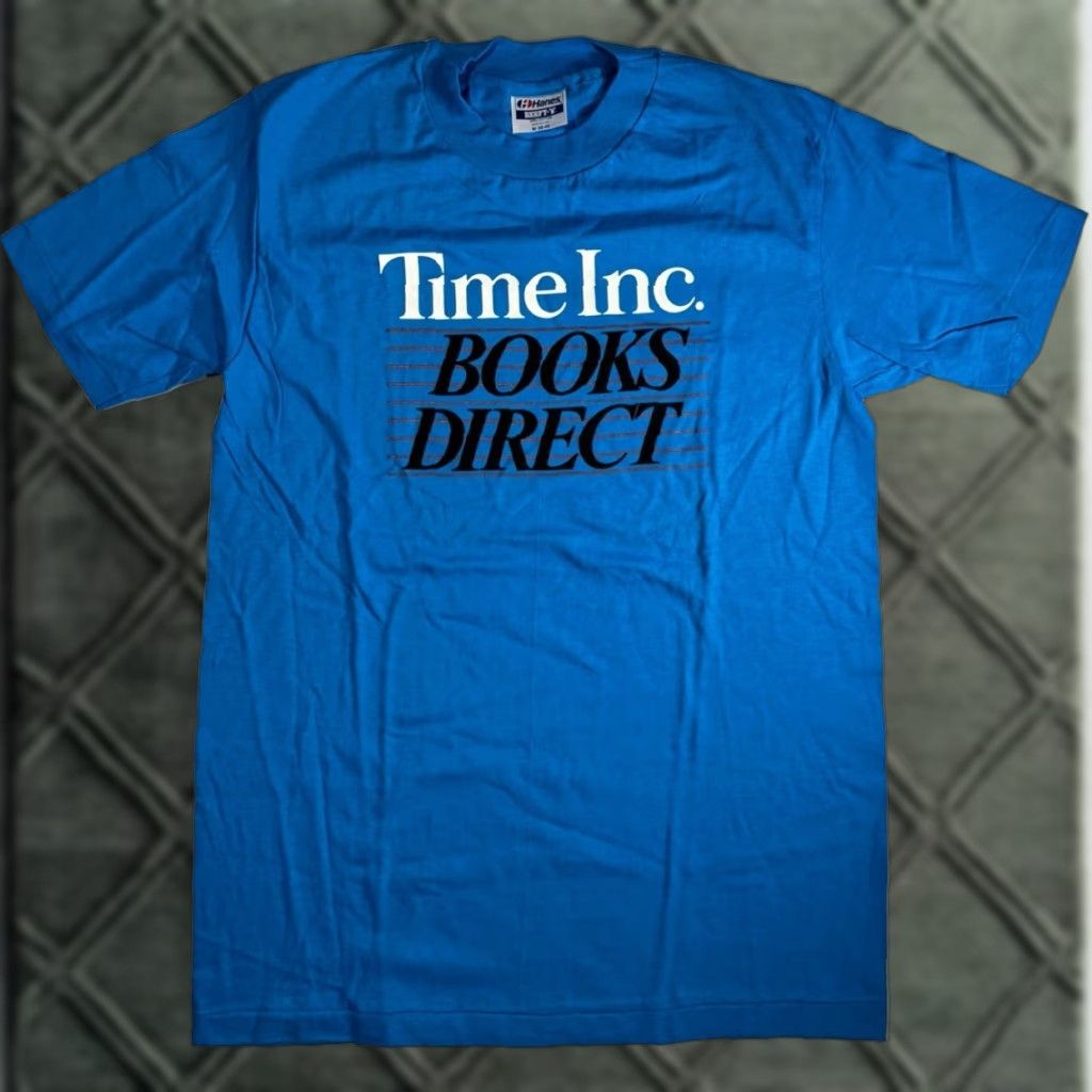 Hanes VINTAGE 80s Hanes T-Shirt Medium Blue Time Inc Books Direct Promo Published Direct Blue Size US M / EU 48-50 / 2 - 1 Thumbnail