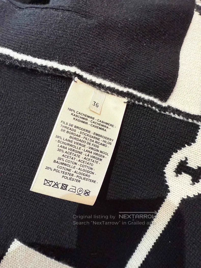 Hermes Hermes Black and White Cashmere Knit Cardigan Jacket Size XS / US 0-2 / IT 36-38 - 5 Thumbnail