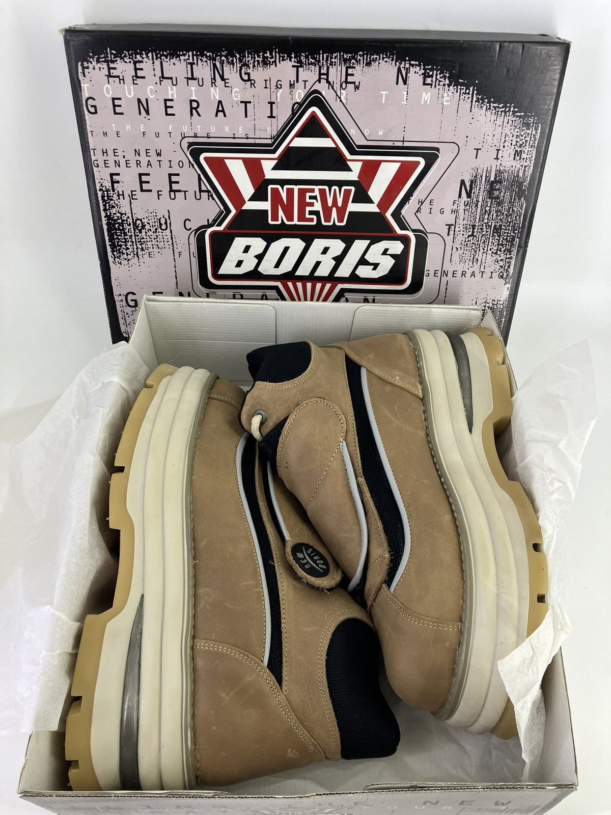 Vintage New Boris genuine leather chunky platform 90s00s men boots Size US 11 / EU 44 - 8 Thumbnail