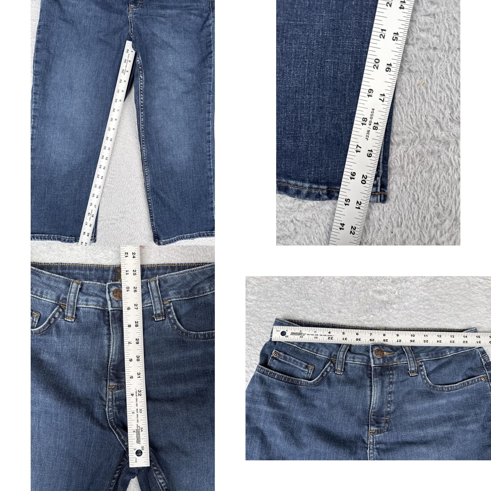 Lee Lee Jeans Womens 10M Blue Denim Stretch Straight Leg Mid Rise Casual Pants Shirt? Size 32" / US 10 / IT 46 - 8 Thumbnail