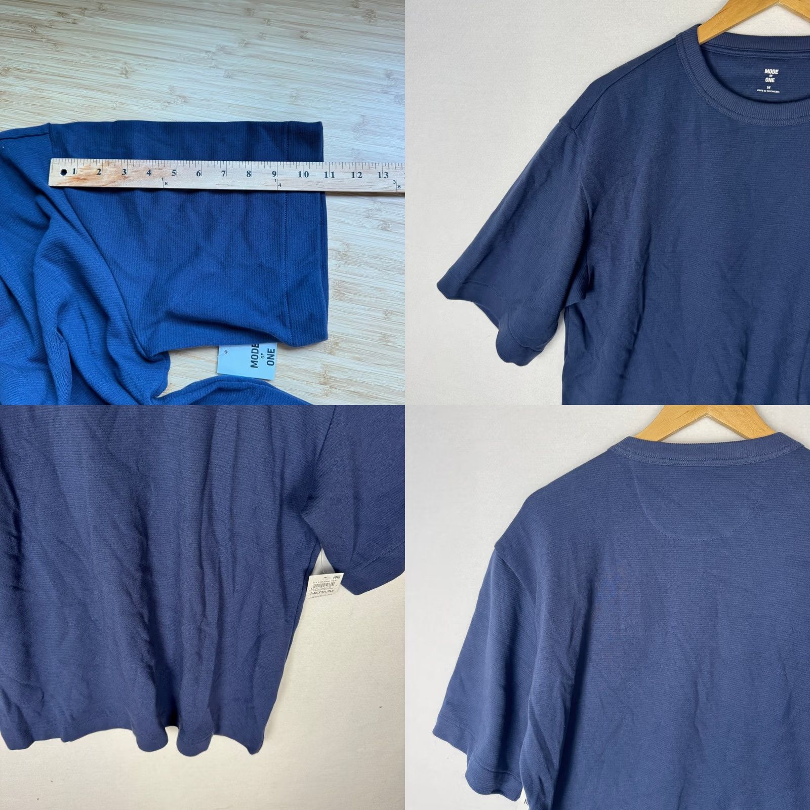 Vintage Mode of One Mens Ottoman Tee Caspian Waters Navy Blue Ribbed T-Shirt Medium NEW Size US M / EU 48-50 / 2 - 8 Thumbnail