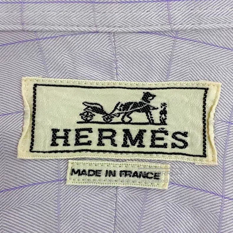 Hermes Hermes Light purple check cotton long sleeve shirt Size M / US 6-8 / IT 42-44 - 5 Thumbnail