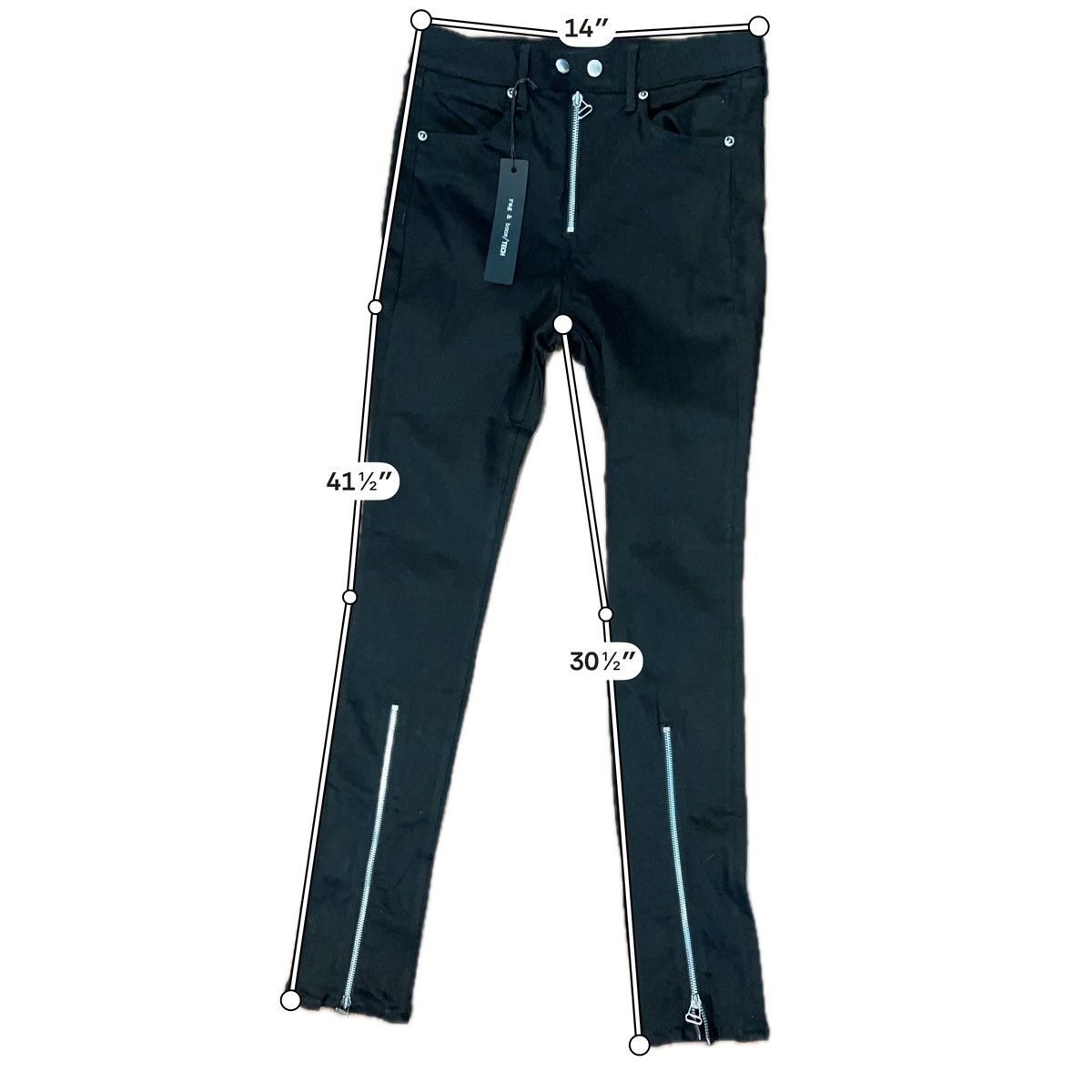 Rag & Bone rag & bone Tech Skinny Jeans Black Ankle Zip Moto Size 28 Size 28" / US 6 / IT 42 - 8 Thumbnail