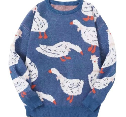 Japanese Brand Streetwear Vintage Cute Duck Sweater Men Women Knitwear Size US M / EU 48-50 / 2 - 1 Thumbnail