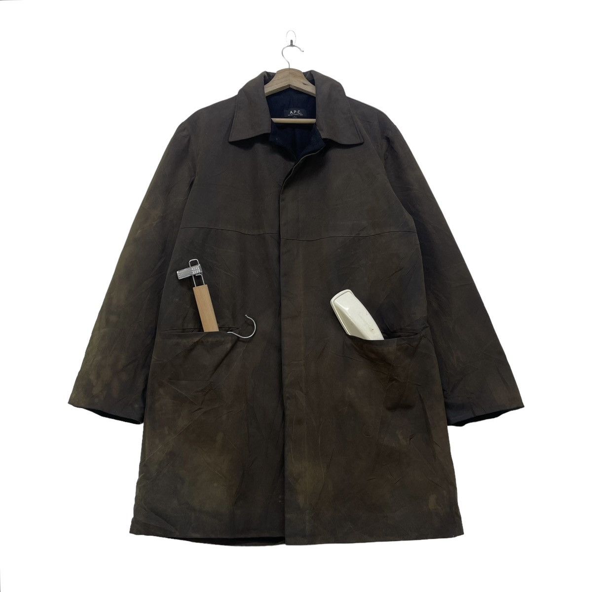 A.P.C. × Vintage × Waxed 👉Vintage Apc Made In France Waxed Jacket Blanket  Jacker | Grailed