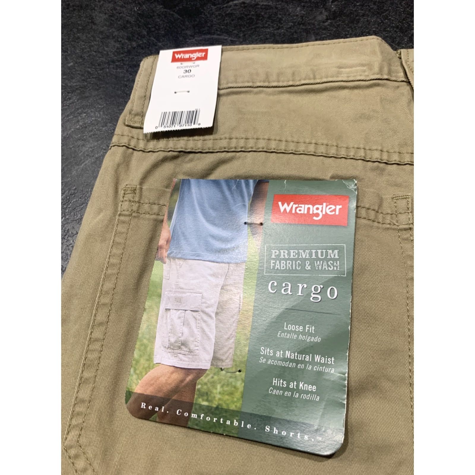Wrangler VINTAGE Wrangler Cargo Shorts Men’s Relaxed Fit Khaki 30 Casual Cotton Blend Stretch Tech Pockets Size US 30 / EU 46 - 3 Thumbnail