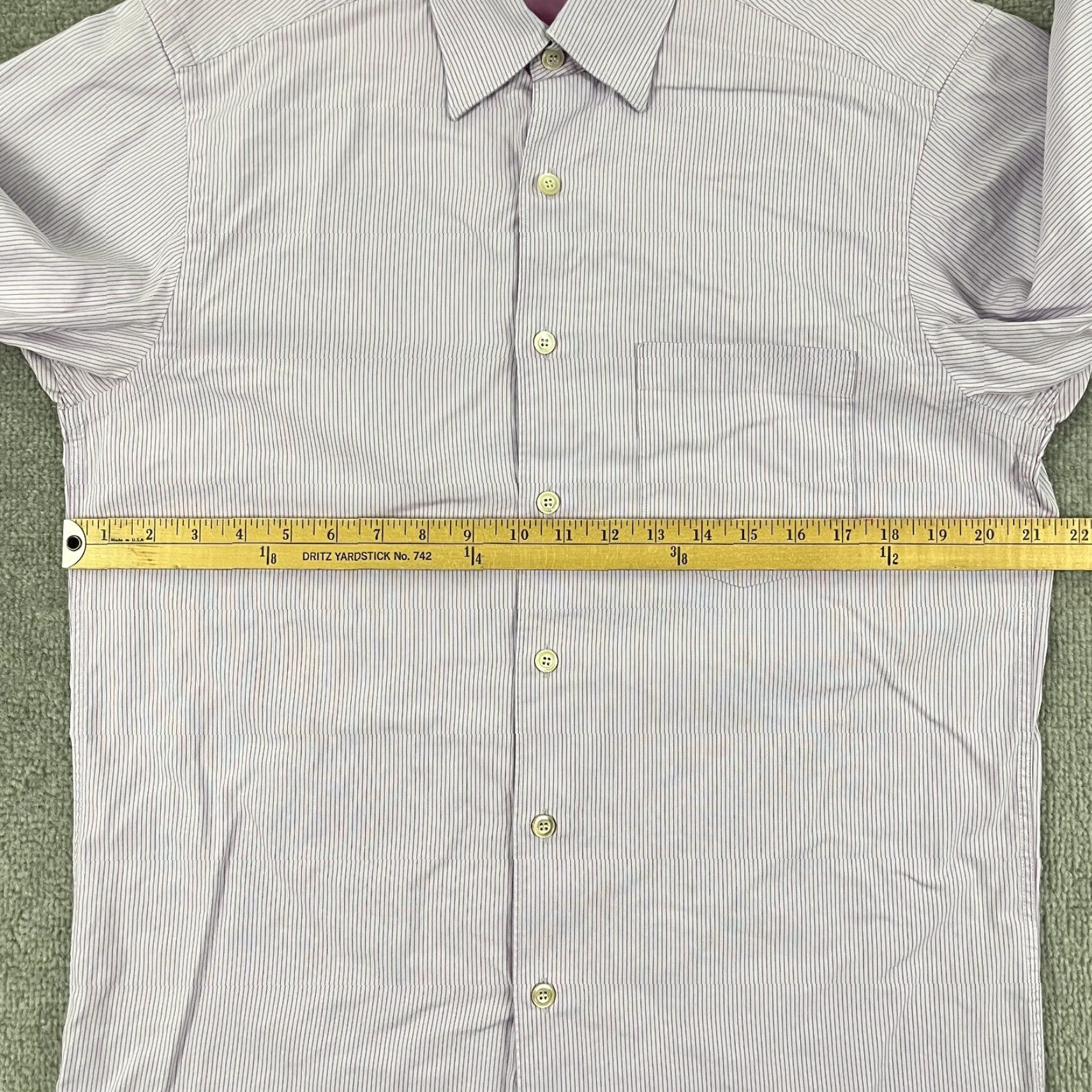 Ermenegildo Zegna Ermenegildo Zegna Dress Shirt Mens Medium White Purple Striped Button Down Long Sleeve Size 40R - 4 Thumbnail
