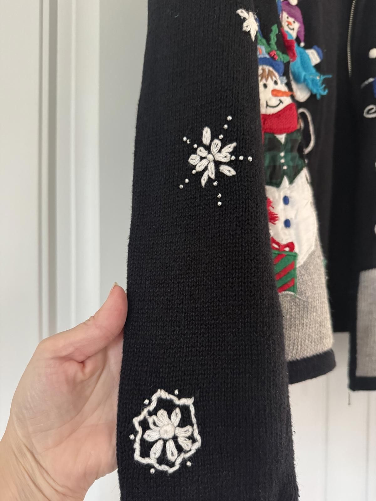 Other Vintage Studio Joy Holiday Snowman Sweater Jacket Size S / US 4 / IT 40 - 3 Thumbnail