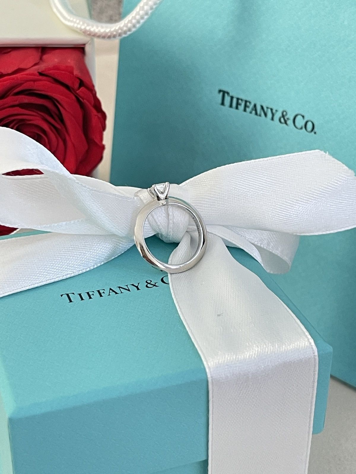 Tiffany & Co. Tiffany & Co. Platinum .31 Princess Cut Diamond Ring 4 $2880 Size ONE SIZE - 11 Thumbnail