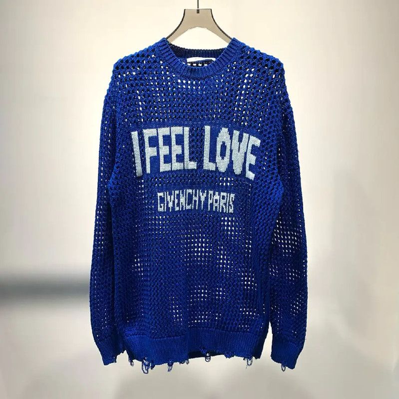 Givenchy Givenchy Blue Cotton Knitted Sweater 0089 Size US M / EU 48-50 / 2 - 1 Thumbnail