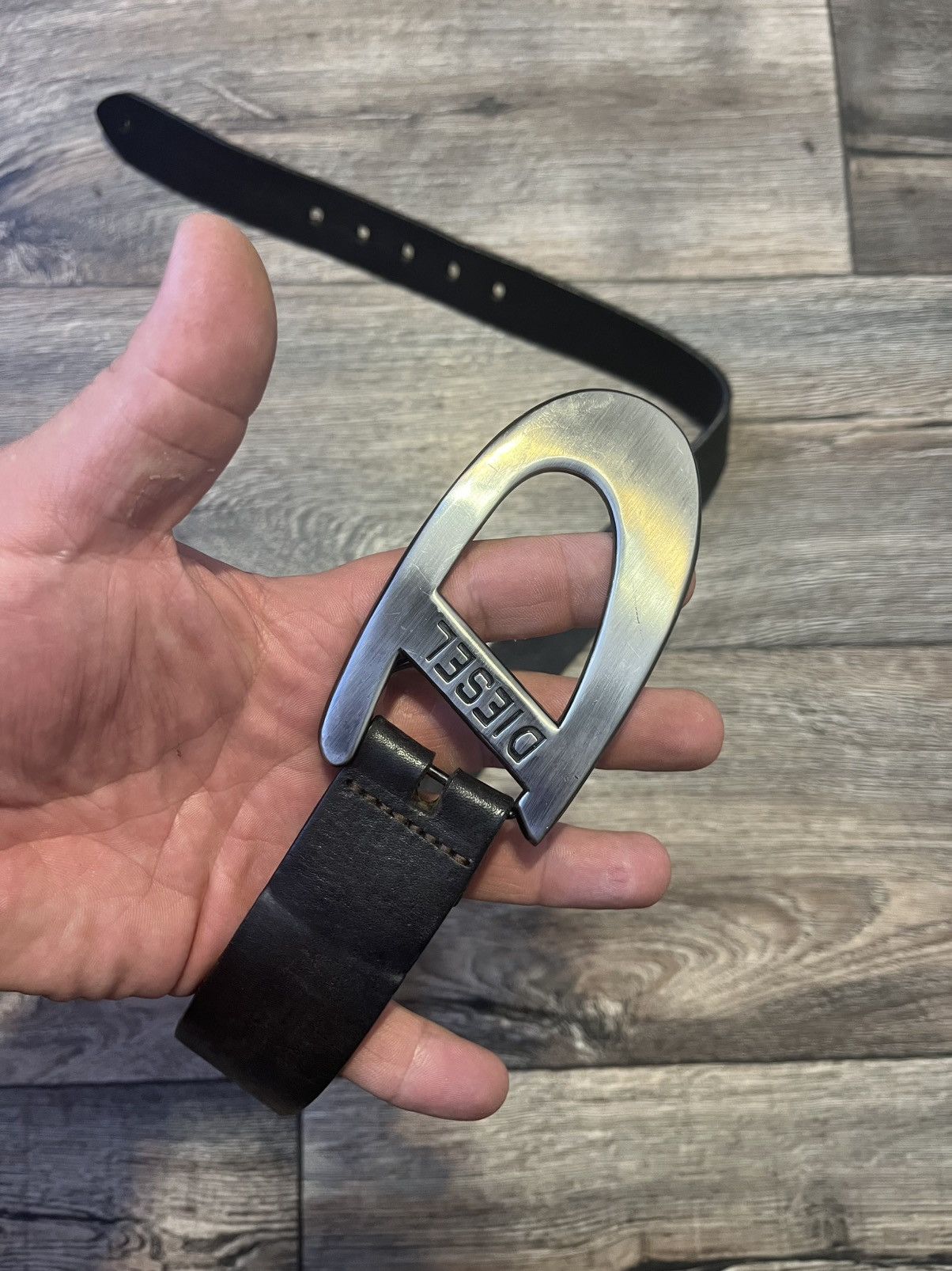 Diesel Vintage Diesel Avant Garde Brown Leather Belt D-Buckle Italy Size ONE SIZE - 3 Thumbnail