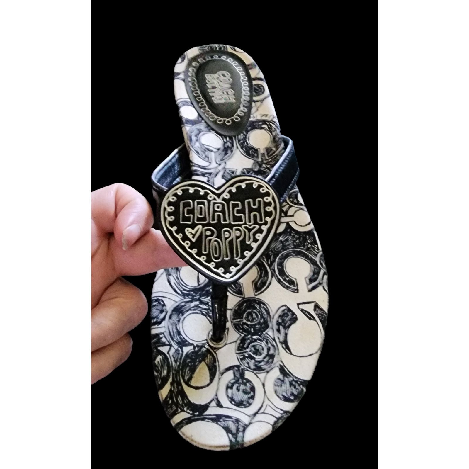 Coach Coach Poppy Sophie Sandals Black Size 7 M Black and white Size US 7 / IT 37 - 2 Thumbnail
