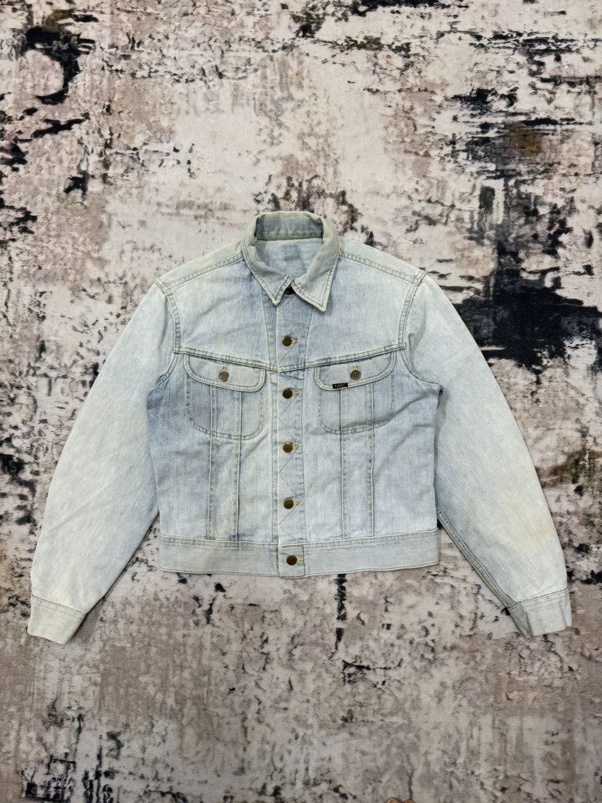 Lee 🔥Sun Faded🔥VINTAGE 90s LEE RIDER DISTRESSED DENIM JACKET Size US S / EU 44-46 / 1 - 3 Thumbnail