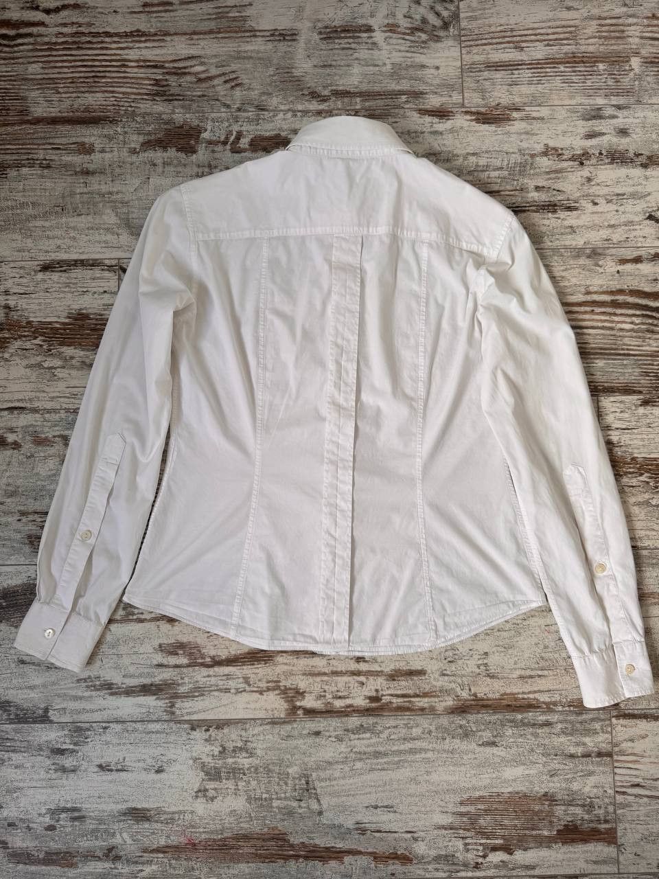 Dolce & Gabbana DOLCE & GABBANA Fitted Poplin Shirt w/ Ruffle Lace Trim Size M / US 6-8 / IT 42-44 - 2 Thumbnail