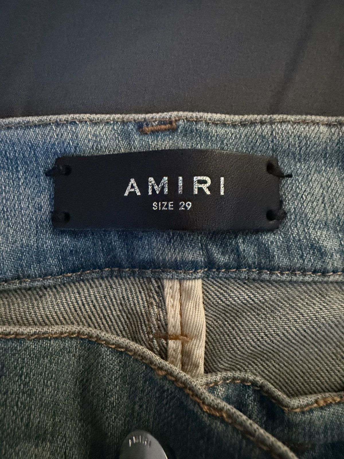 Amiri Light Blue Amiri Denim Cheetah Print Patches Size US 29 - 5 Thumbnail