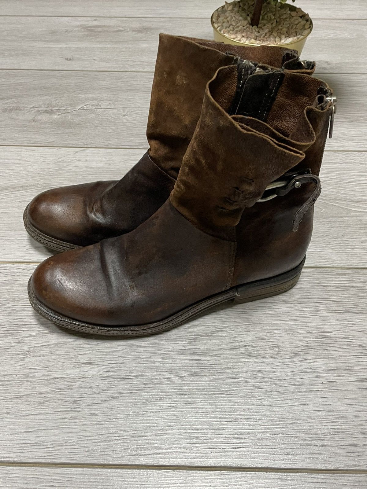 A.S.98 AS98 stitched engineered leather zip high boots eb0 Size US 9 / IT 39 - 12 Thumbnail