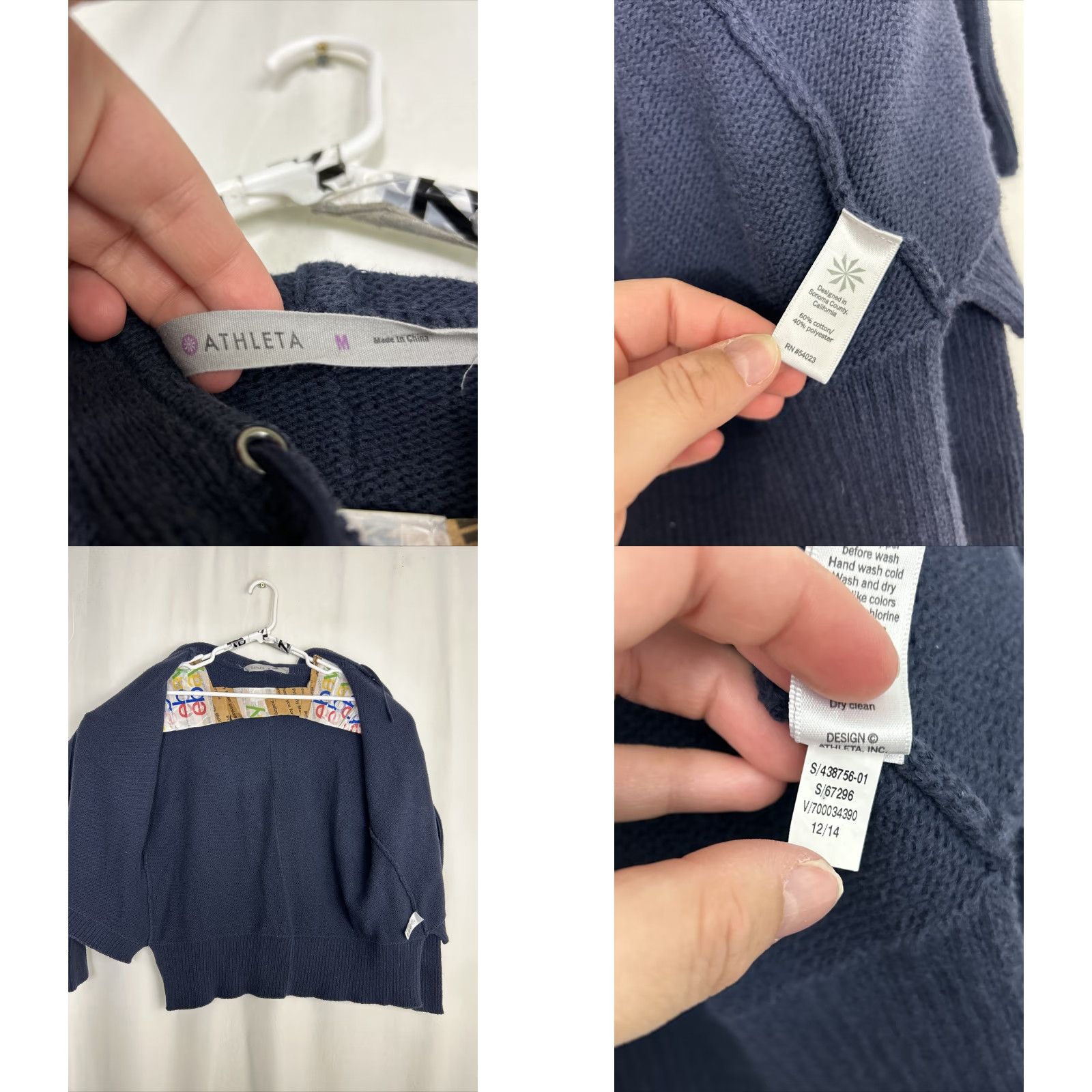 Athleta Athleta Revive Navy Knit Hoodie Full Zip Women’s Medium Size M / US 6-8 / IT 42-44 - 8 Thumbnail